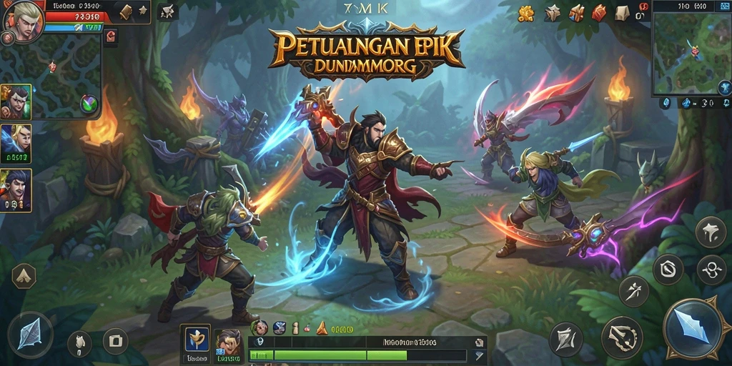 Tampilan gameplay epik dalam dunia fantasi 73K MMORPG.
