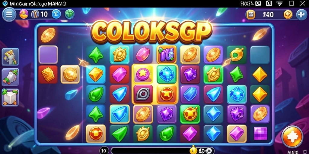 Screenshot gameplay COLOKSGP yang menampilkan keseruan mencocokkan permata.