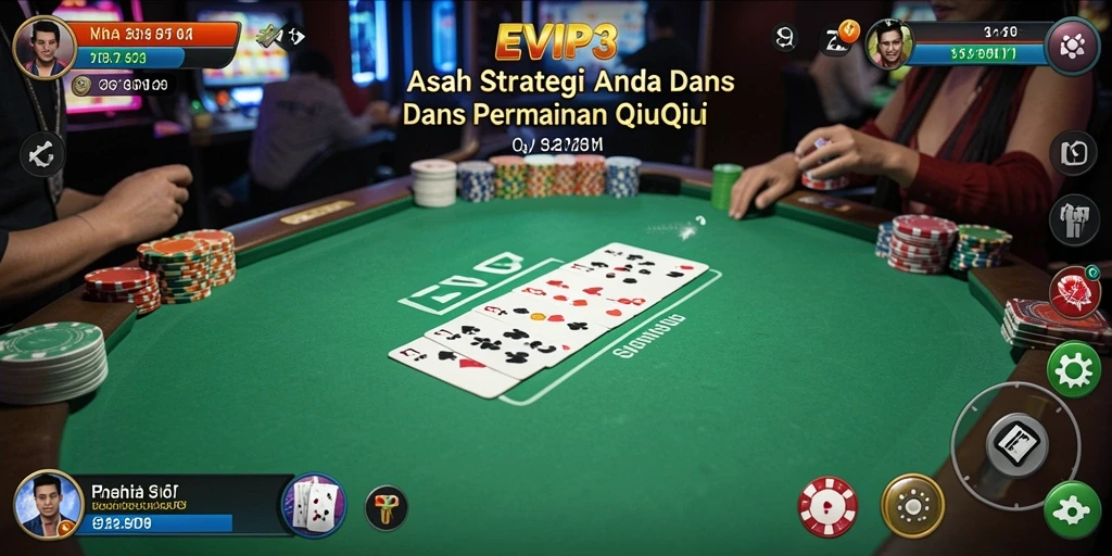 Screenshot utama EVIP3 menampilkan aksi seru permainan QiuQiu.