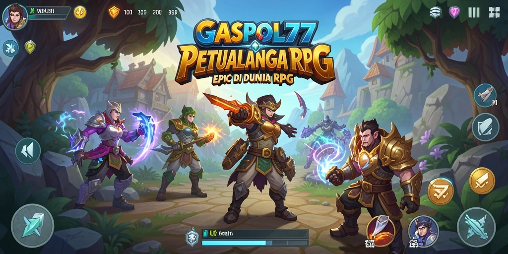 Tangkapan layar utama GASPOL77 menampilkan aksi pertarungan RPG yang mendebarkan.