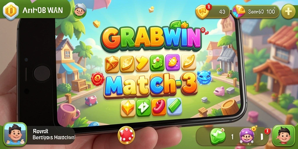 Gameplay seru GRABWIN dengan berbagai tantangan Match-3.