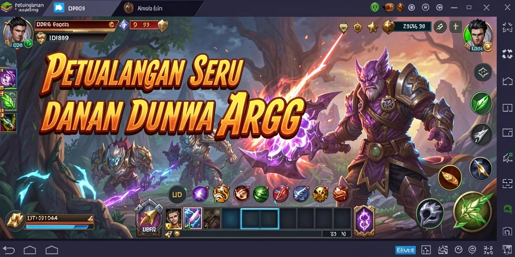Tampilan dinamis gameplay ARPG dengan karakter-karekter unik.