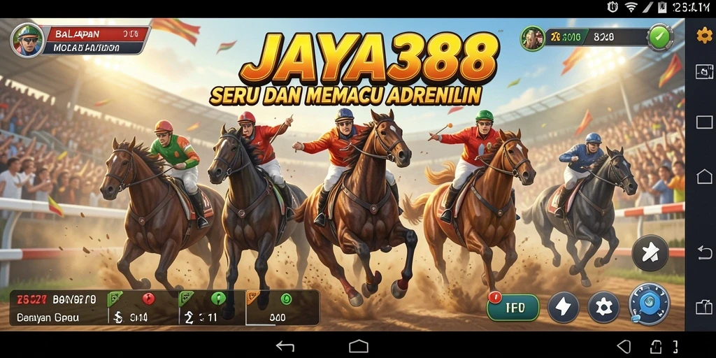 Gameplay seru JAYA388 dengan berbagai pilihan kendaraan dan trek balap.