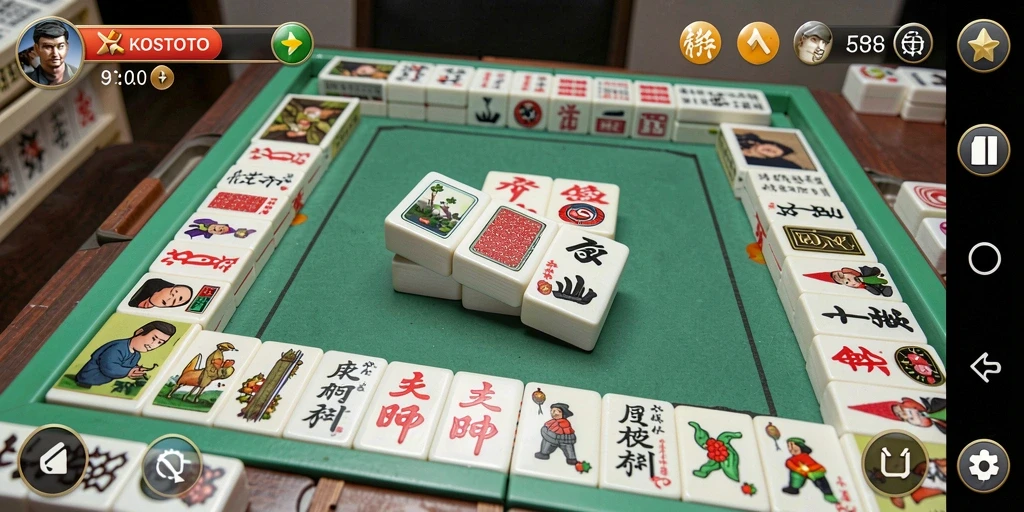 Tampilan gameplay Mahjong yang menarik di KOSTOTO.