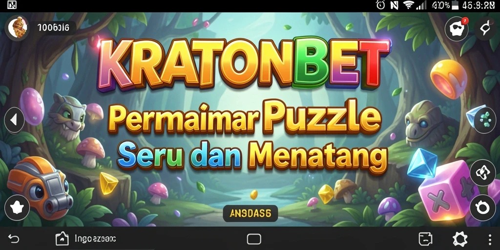 Screenshot gameplay KRATONBET menunjukkan pengalaman puzzle yang menyenangkan.