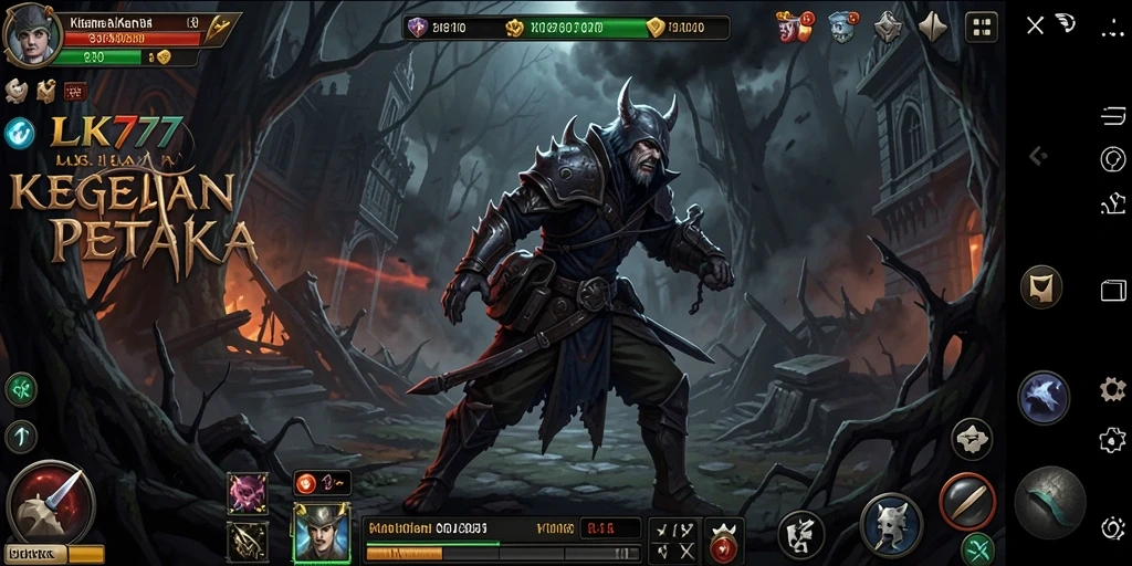 Screenshot gameplay LK777 menampilkan suasana gelap dan mencekam.