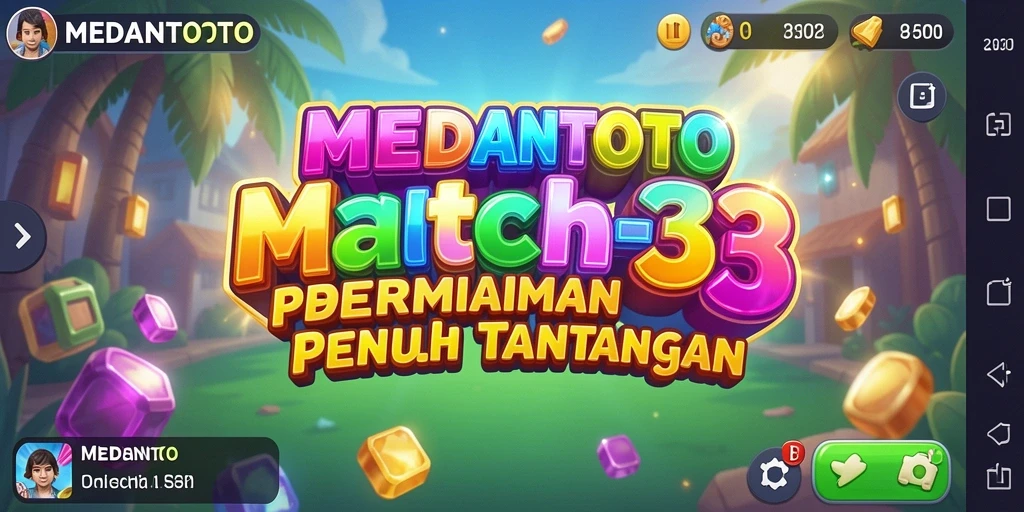 Screenshot MEDANTOTO menampilkan gameplay Match-3 yang seru dan menantang.