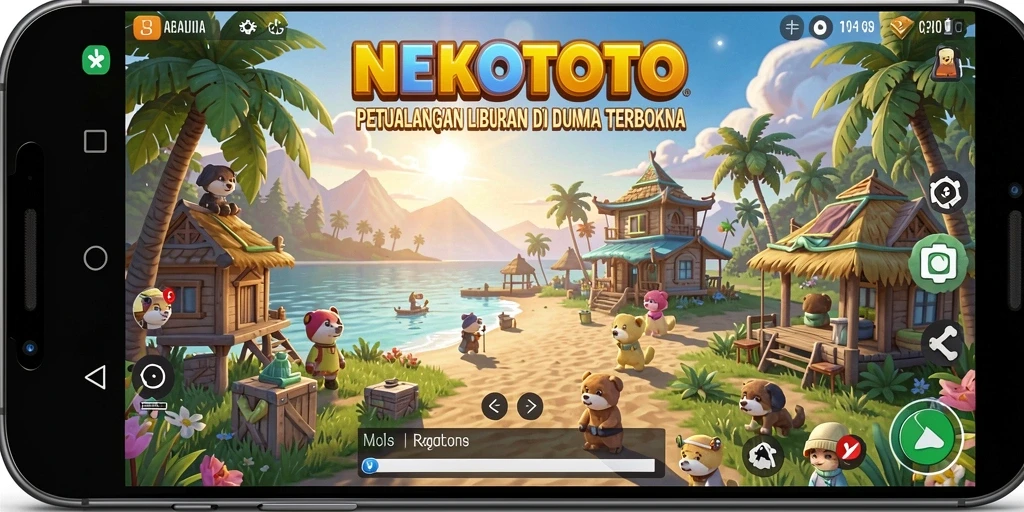 Screenshot NEKOTOTO menampilkan gameplay petualangan yang mendebarkan.