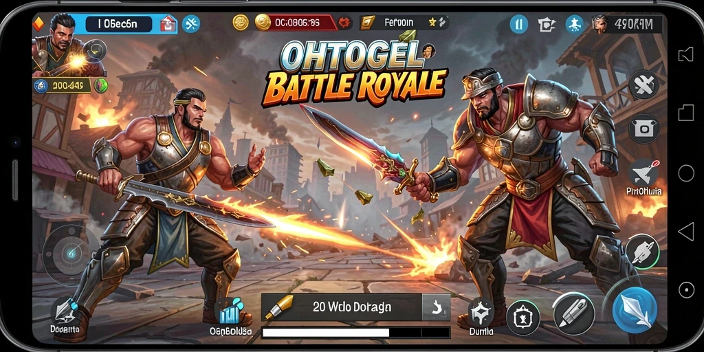 Tampilan gameplay OHTOGEL yang mendebarkan dalam arena Battle Royale.