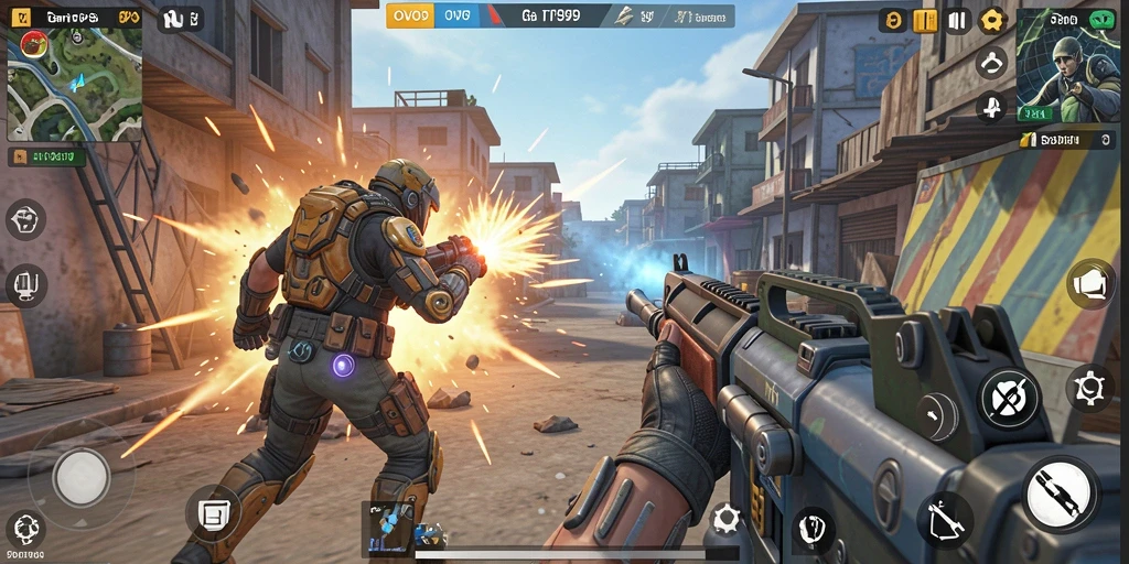 Tampilan menegangkan gameplay OVO99 dalam mode TPS.