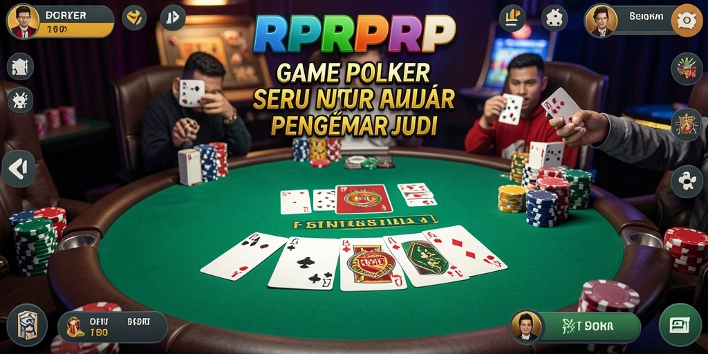 Screenshot gameplay poker menampilkan suasana permainan yang intens.
