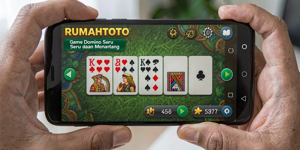 Tampilan gameplay RUMAHTOTO saat bermain Domino dengan teman.