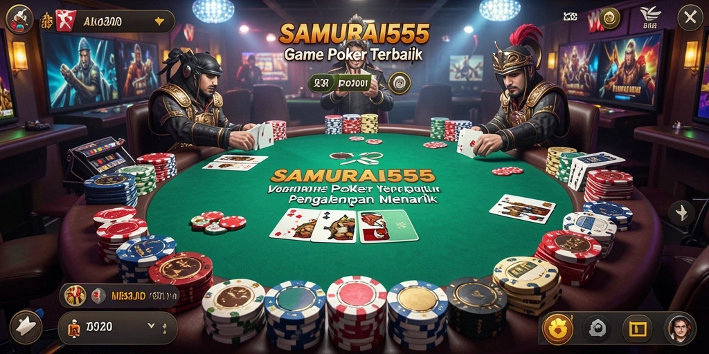 Screenshot SAMURAI555 menampilkan aksi seru permainan Poker yang menyenangkan.