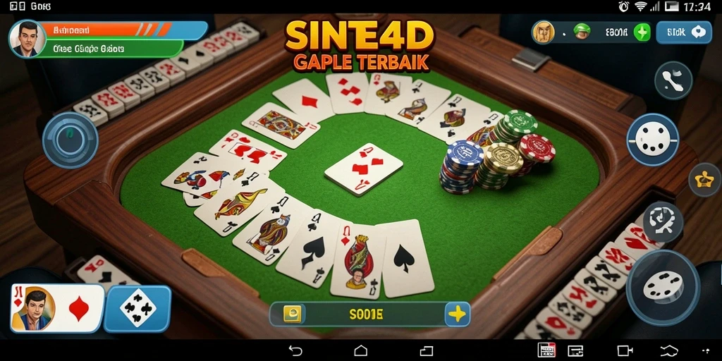 Tampilan gameplay seru dari SINTE4D yang menampilkan permainan Gaple.