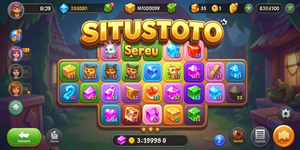 Tampilan menarik dari gameplay Match-3 di SITUSTOTO.