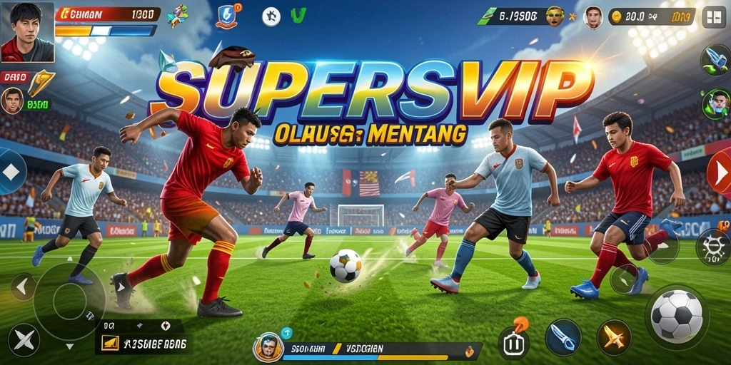 Tampilan gameplay seru dari SUPERSVIP dengan karakter unik.