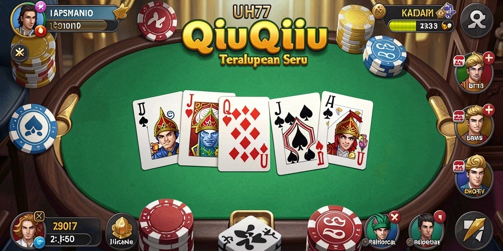 Tangkapan layar UH77 menampilkan aksi seru permainan QiuQiu.