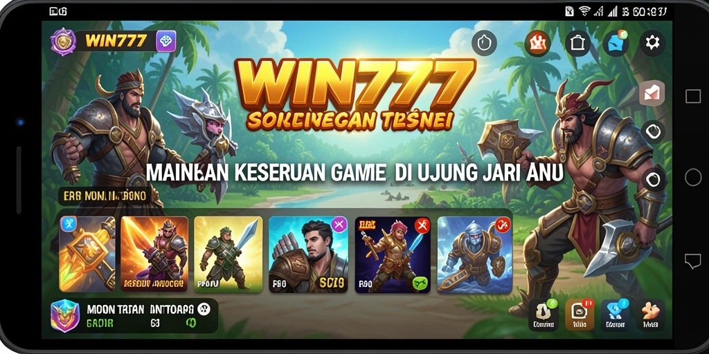 Tampilan gameplay <strong>WIN777</strong> yang ceria dan penuh tantangan.