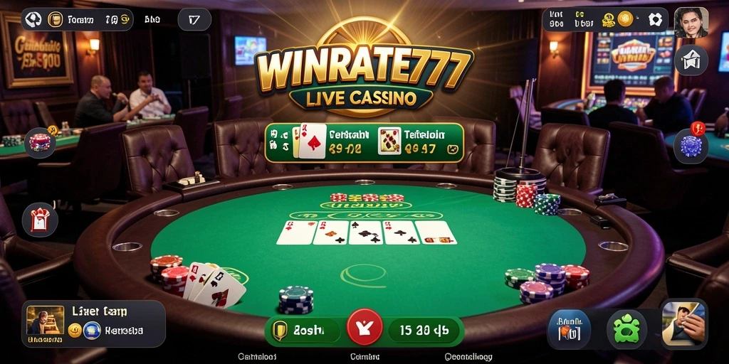 Tampilan gameplay Live Casino yang menarik dan interaktif dari WINRATE777.